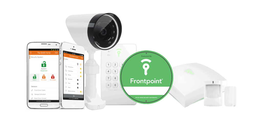 Frontpoint security sensors and camera setup"