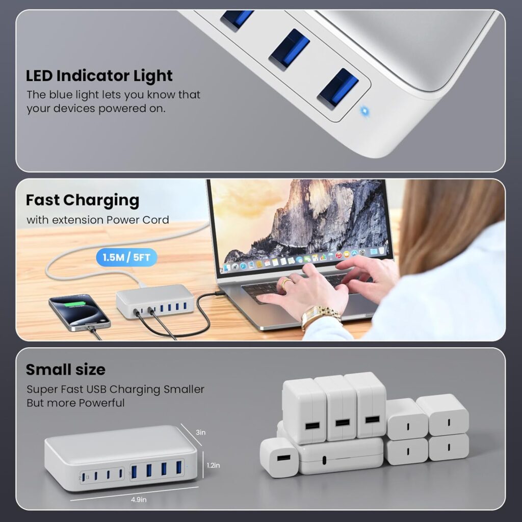 200W USB-C GaN III 8-Port Fast Charging Station